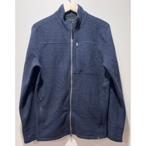 prAna Riddle Full-Zip Sweater - Men's Zip Pockets‎ Wool Blend Small